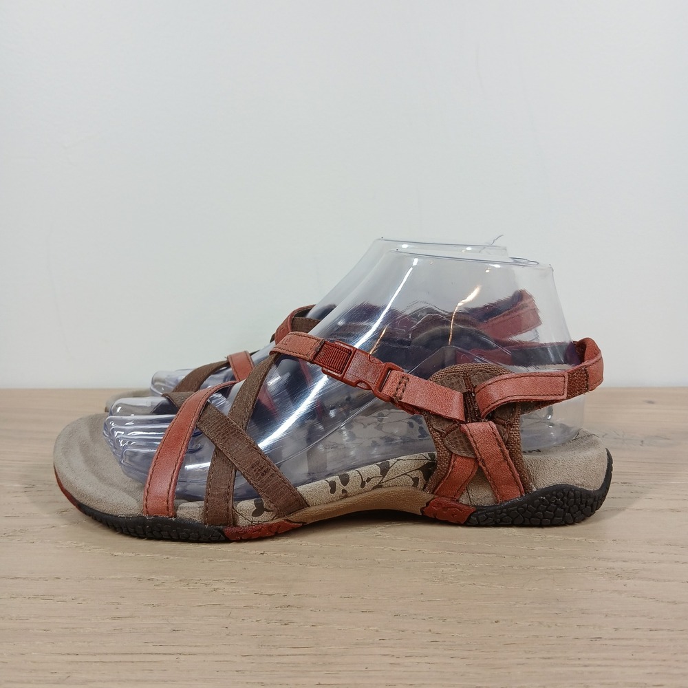 Merrell Sandals Women 7 Brown Red Leather Strappy Sport Hiking Outdoor